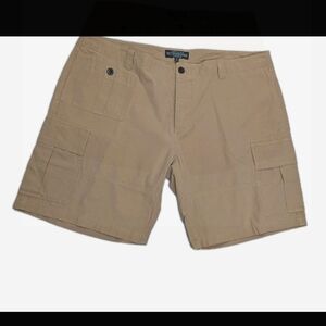 J. Peterman British Army Shorts 40 Canvas Cargo Outdoor Beige Tan #120t